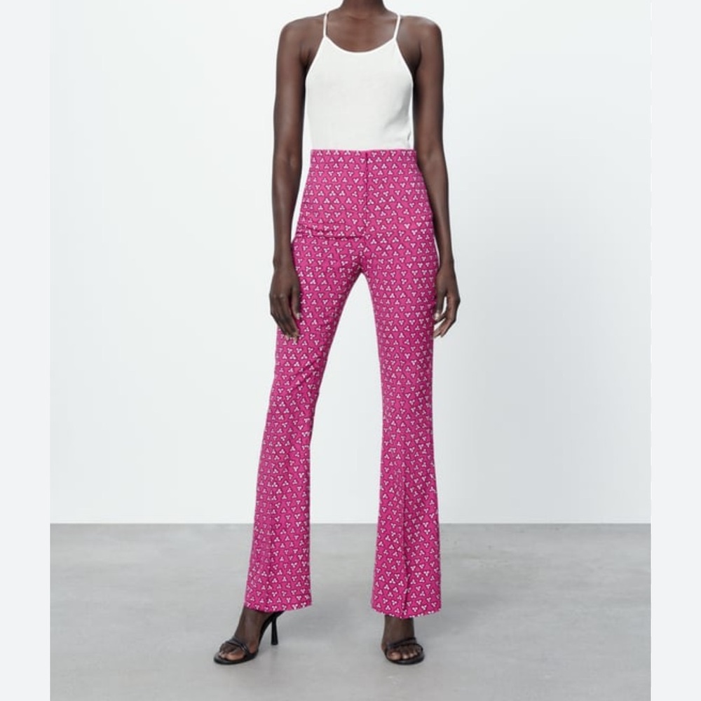 Zara Flared printed trousers size S